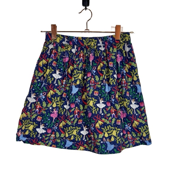 Mini Boden Printed Pull-On Twirly Skirt in Starboard Blue Nutcracker - Picture 5 of 11